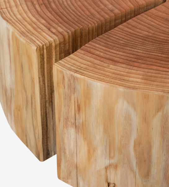 Table d'Appui Tronc en bois clair, gros plan sur deux troncs juxtaposés