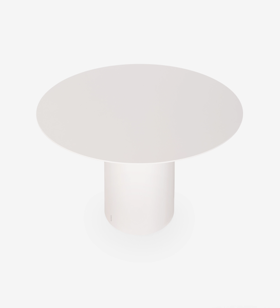 Table de Repas Geneve ronde blanche à piédestal cylindrique
