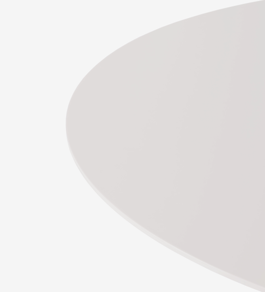 Table de Repas Geneve, plateau rond blanc vu en gros plan