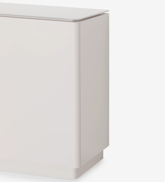 Zapatera Geneve blanca de diseño minimalista con puerta lisa