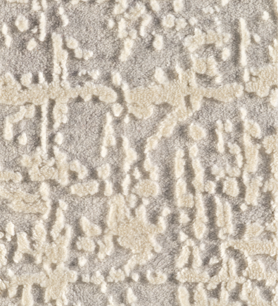 Tapete ARTISAN 300 cinzento com padrão creme texturado em relevo