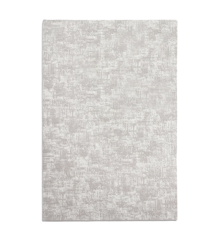 Light grey rug with twist texture, Line finish.