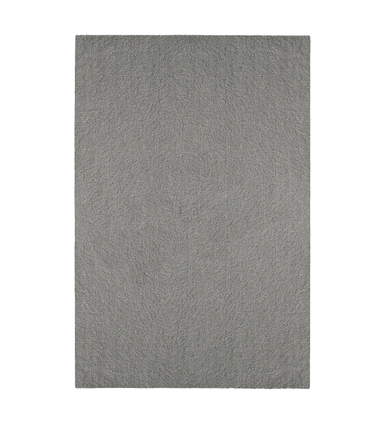 Grey rug with soft texture, folded edge finish + 6mm feltex.