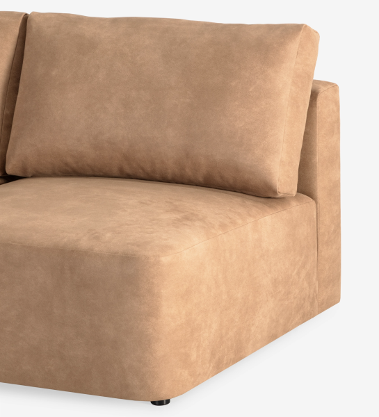 Paris 2-seater sofa with one armrest, upholstered in camel fabric, 187 cm.