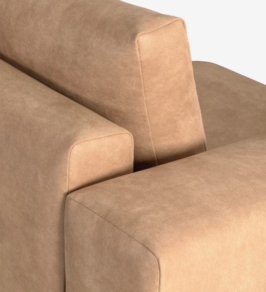 Paris 2-seater sofa with one armrest, upholstered in camel fabric, 187 cm.