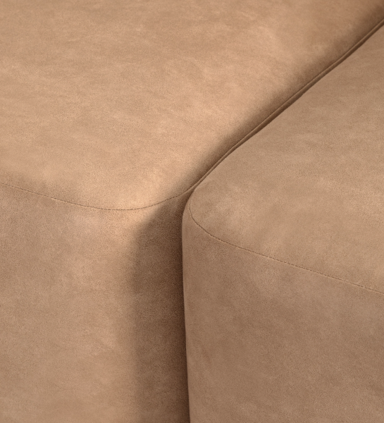 Paris 2-seater sofa with one armrest, upholstered in camel fabric, 187 cm.