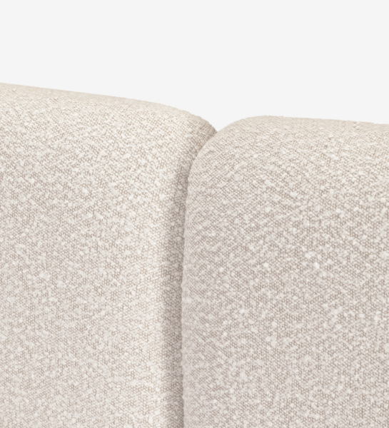 Cama de Casal Paris cabeceira estofada em tecido bouclé bege com costura central