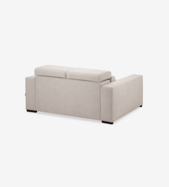 Oporto Sofa rear angle in light beige with wide arms and two headrests