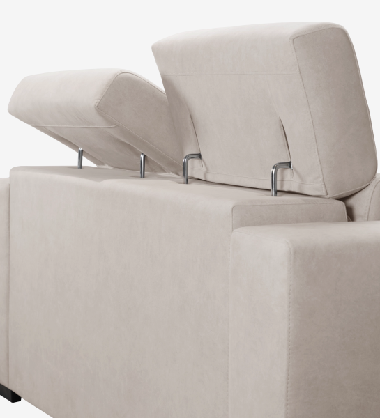 Oporto Sofa rear corner with adjustable headrests and beige upholstery