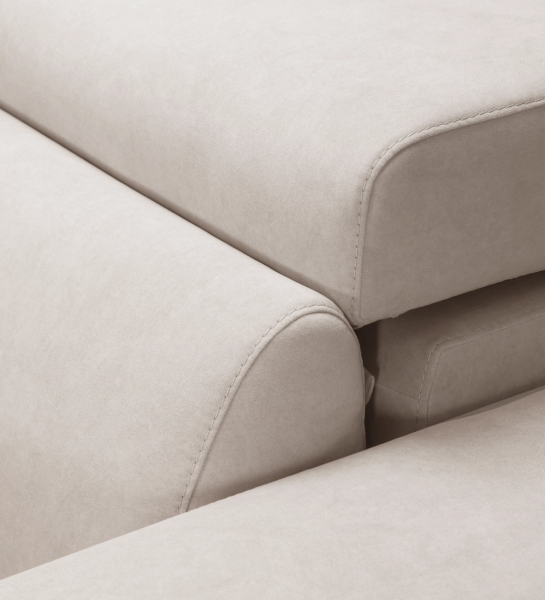 Oporto Sofa close-up of beige upholstered cushions with visible seams