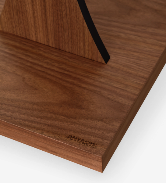 Simple Tree Hanger walnut base with engraved 'ANTARTE' logo and black support leg
