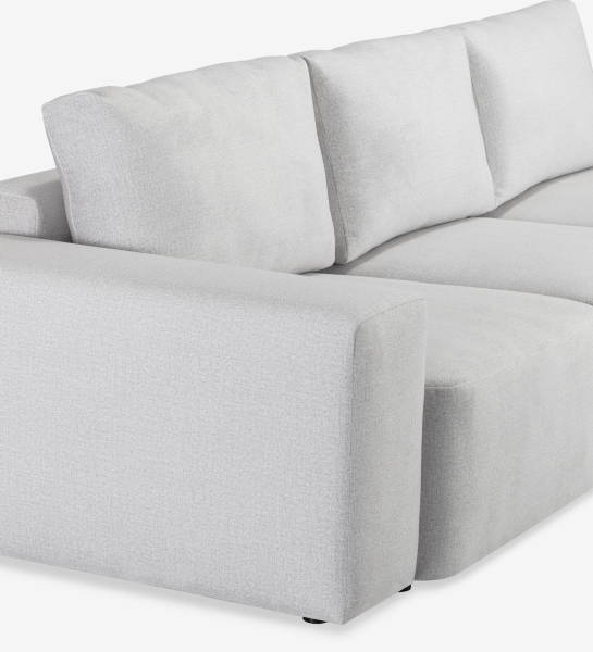 Paris Sofa with chaise longue in light gray fabric, left-arm chaise
