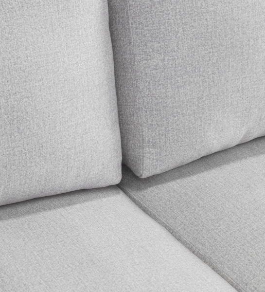 Paris Sofa with Chaise Longue light gray fabric cushions close-up