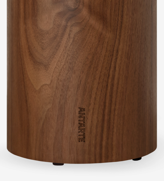 Mesa de Apoio Paris em madeira nogueira com gravação ANTARTE