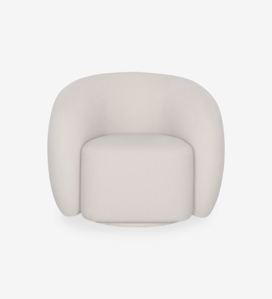 Fauteuil Monaco beige crème arrondi en tissu