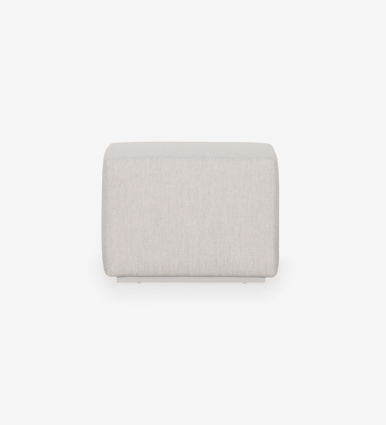 Pouf Nice rectangulaire en tissu beige clair, vue de face