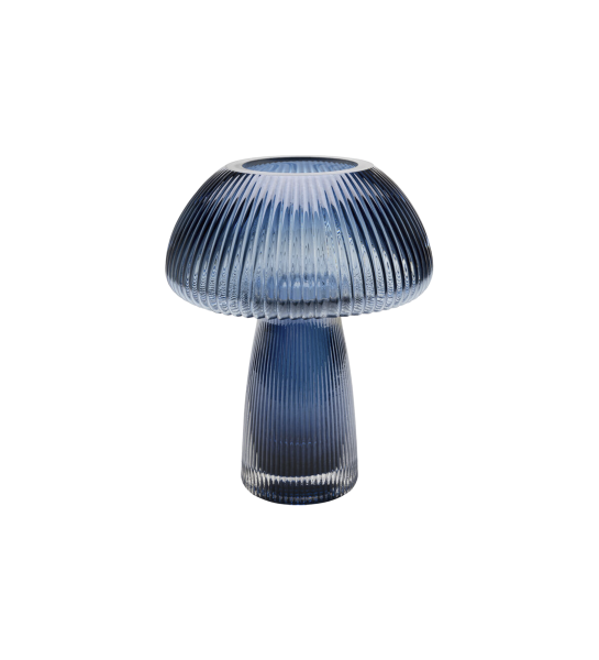 Vase bleu en verre coloré soufflé à la main