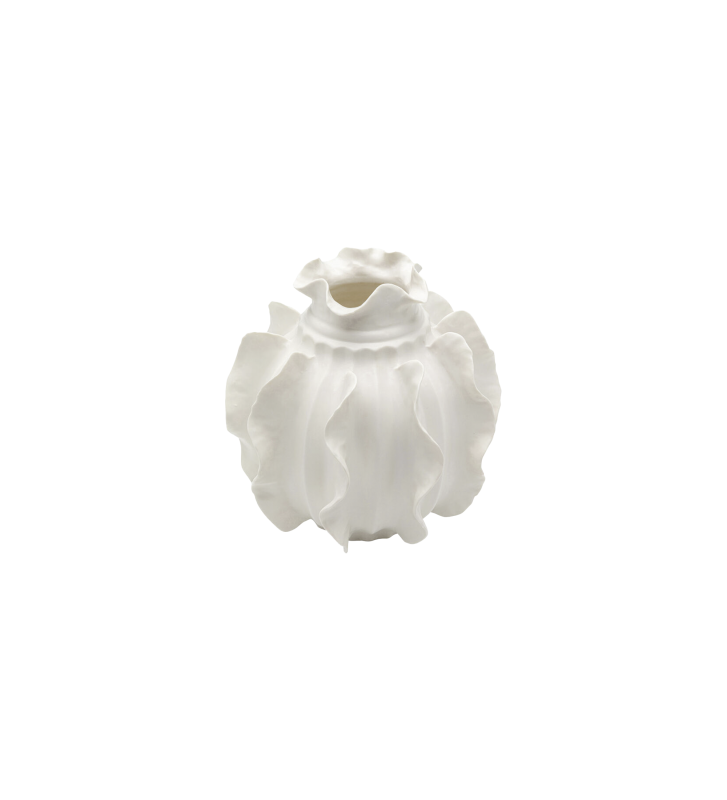 Handcrafted white porcelain vase.