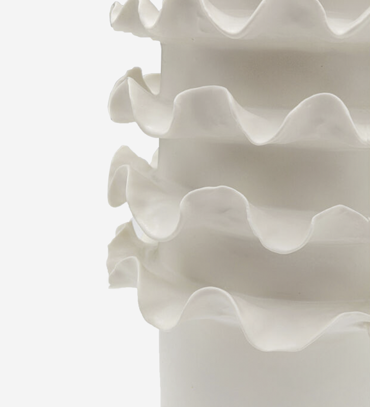 White porcelain vase, handmade.