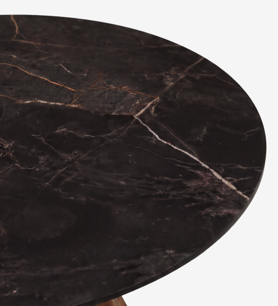 Lagos Center Table with dark veined marble round top