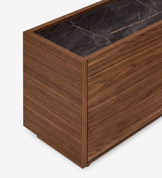 Lagos Side Cabinet in walnut with dark marble top