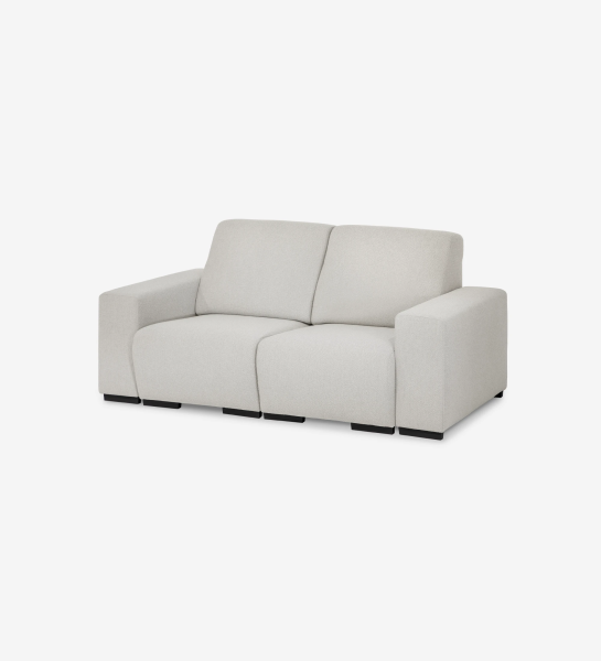 Canapé Lagos deux places beige clair en tissu avec accoudoirs larges