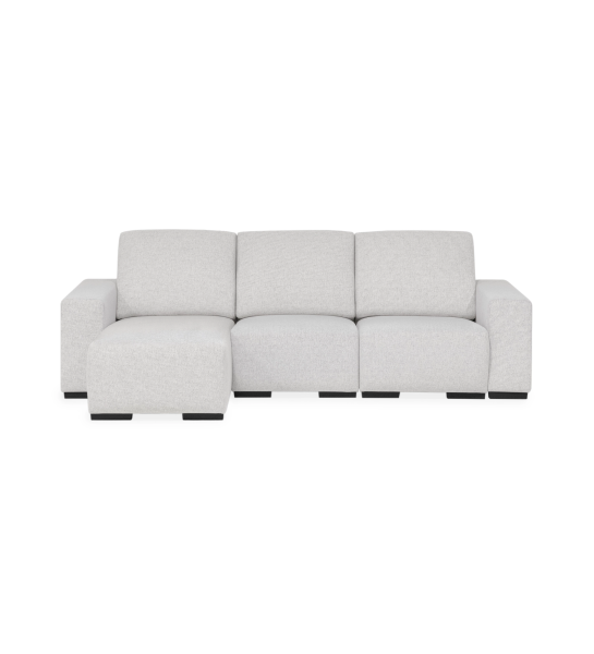 Sofá Lagos 2 lugares e chaise longue esquerda, estofado a tecido Light Grey.