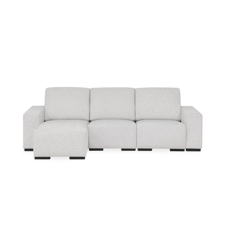 Sofá Lagos 2 lugares e chaise longue esquerda, estofado a tecido Light Grey.