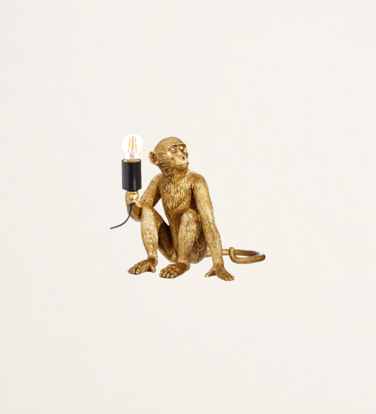 Lampe de table singe doré 