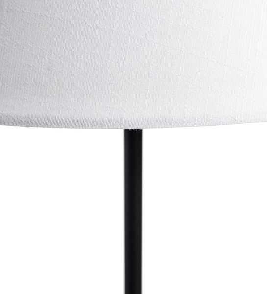  Metal black foot with white in tissue lampshade