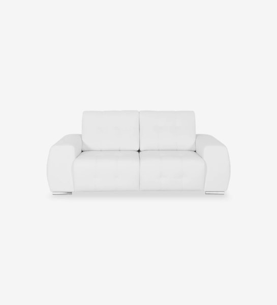 Madrid 2-seater sofa upholstered in white eco-leather, 213 cm.