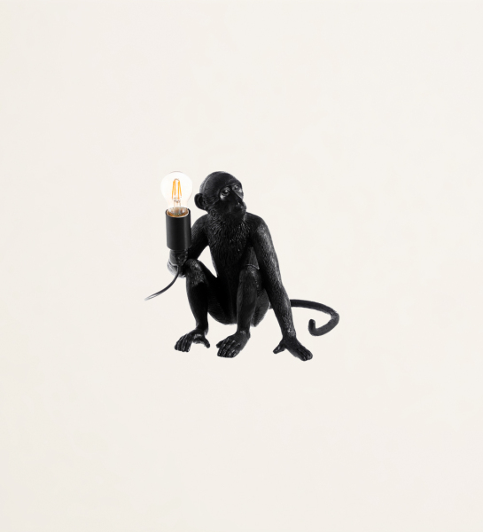 Black monkey table lamp 