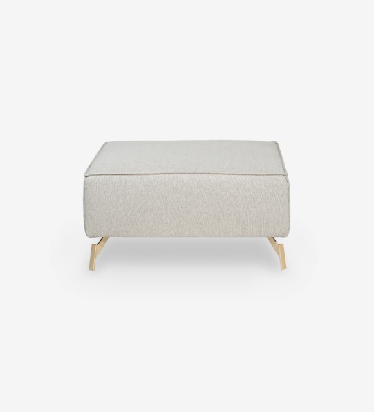 Upholstered in fabric, golden lacquered metal feet