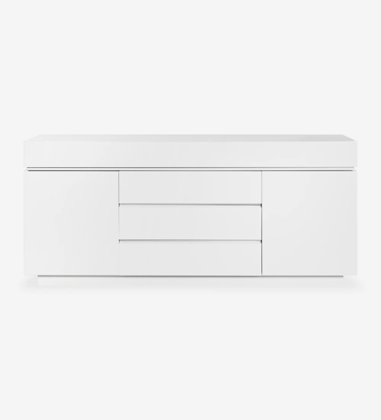 Sideboard lacquered in pearl, with a cutlery drawer.